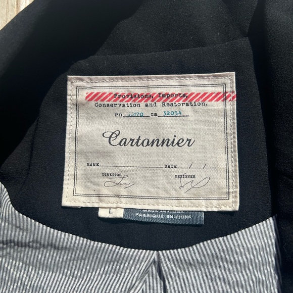 Anthropologie X Cartonnier Cornerstone Black Open Front Blazer‎ Sz Large - Picture 2 of 11